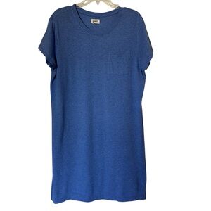 PACT Women’s ORGANIC Cotton Blue T-Shirt Dress Size Large